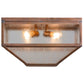 Meyda Lighting Mission 29" 4-Light Raw Copper Prime Flush Mount Light With Clear Seeded Shade Glass