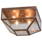 Meyda Lighting Mission 29" 4-Light Raw Copper Prime Flush Mount Light With Clear Seeded Shade Glass
