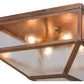 Meyda Lighting Mission 29" 4-Light Raw Copper Prime Flush Mount Light With Clear Seeded Shade Glass