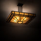 Meyda Lighting Mission 31" 4-Light Oil Rubbed Bronze Prime Semi-flush Mount Light With Amber Mica & Ambra Siena Idalight Shade
