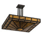 Meyda Lighting Mission 31" 4-Light Oil Rubbed Bronze Prime Semi-flush Mount Light With Amber Mica & Ambra Siena Idalight Shade