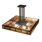 Meyda Lighting Mission 31" 4-Light Oil Rubbed Bronze Prime Semi-flush Mount Light With Amber Mica & Ambra Siena Idalight Shade