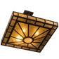 Meyda Lighting Mission 31" 4-Light Oil Rubbed Bronze Prime Semi-flush Mount Light With Amber Mica & Ambra Siena Idalight Shade