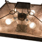 Meyda Lighting Mission 33" 4-Light Coffee Bean Inverted Pendant Light With Silver Mica Shade Glass