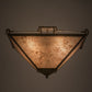 Meyda Lighting Mission 33" 4-Light Coffee Bean Inverted Pendant Light With Silver Mica Shade Glass