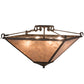 Meyda Lighting Mission 33" 4-Light Coffee Bean Inverted Pendant Light With Silver Mica Shade Glass