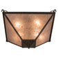 Meyda Lighting Mission 33" 4-Light Coffee Bean Inverted Pendant Light With Silver Mica Shade Glass