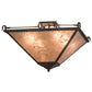 Meyda Lighting Mission 33" 4-Light Coffee Bean Inverted Pendant Light With Silver Mica Shade Glass