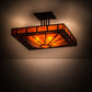 Meyda Lighting Mission 34" 4-Light Bronze Prime Semi-flush Mount Light With Orange Maduro Idalight Shade