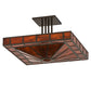 Meyda Lighting Mission 34" 4-Light Bronze Prime Semi-flush Mount Light With Orange Maduro Idalight Shade