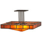 Meyda Lighting Mission 34" 4-Light Bronze Prime Semi-flush Mount Light With Orange Maduro Idalight Shade