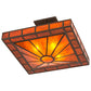 Meyda Lighting Mission 34" 4-Light Bronze Prime Semi-flush Mount Light With Orange Maduro Idalight Shade