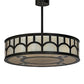 Meyda Lighting Mission 37" 12-Light Exterior Oil Rubbed Bronze Hill Top Pendant Light With Beige Sahara Taupe Idalight Shade
