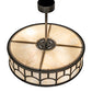 Meyda Lighting Mission 37" 12-Light Exterior Oil Rubbed Bronze Hill Top Pendant Light With Beige Sahara Taupe Idalight Shade