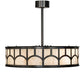 Meyda Lighting Mission 37" 12-Light Exterior Oil Rubbed Bronze Hill Top Pendant Light With Beige Sahara Taupe Idalight Shade