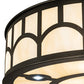 Meyda Lighting Mission 37" 12-Light Exterior Oil Rubbed Bronze Hill Top Pendant Light With Beige Sahara Taupe Idalight Shade