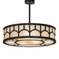 Meyda Lighting Mission 37" 12-Light Exterior Oil Rubbed Bronze Hill Top Pendant Light With Beige Sahara Taupe Idalight Shade
