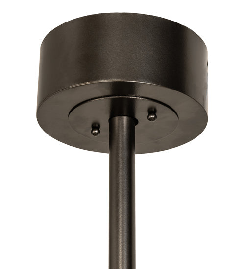 Meyda Lighting Mission 37" LED Exterior Oil Rubbed Bronze Hill Top Chandelier With Beige Sahara Taupe Idalight Shade and Fan