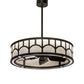 Meyda Lighting Mission 37" LED Exterior Oil Rubbed Bronze Hill Top Chandelier With Beige Sahara Taupe Idalight Shade and Fan