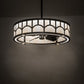 Meyda Lighting Mission 37" LED Exterior Oil Rubbed Bronze Hill Top Chandelier With Beige Sahara Taupe Idalight Shade and Fan