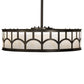 Meyda Lighting Mission 37" LED Exterior Oil Rubbed Bronze Hill Top Chandelier With Beige Sahara Taupe Idalight Shade and Fan