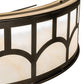 Meyda Lighting Mission 37" LED Exterior Oil Rubbed Bronze Hill Top Chandelier With Beige Sahara Taupe Idalight Shade and Fan