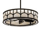Meyda Lighting Mission 37" LED Exterior Oil Rubbed Bronze Hill Top Chandelier With Beige Sahara Taupe Idalight Shade and Fan