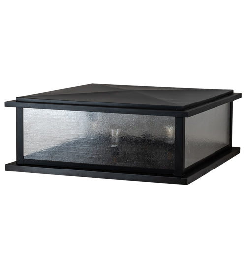 Meyda Lighting Mission 37"Sq 4-Light Craftsman Brown Prime Outdoor Pier Mount Light With Clear Seeded Shade Glass