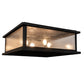 Meyda Lighting Mission 37"Sq 4-Light Craftsman Brown Prime Outdoor Pier Mount Light With Clear Seeded Shade Glass