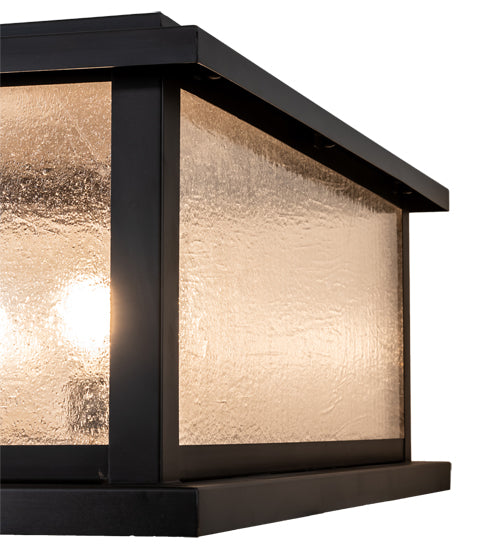 Meyda Lighting Mission 37"Sq 4-Light Craftsman Brown Prime Outdoor Pier Mount Light With Clear Seeded Shade Glass