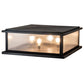 Meyda Lighting Mission 37"Sq 4-Light Craftsman Brown Prime Outdoor Pier Mount Light With Clear Seeded Shade Glass