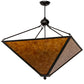 Meyda Lighting Mission 42" 4-Light Black Prime Inverted Pendant Light With Amber Mica Shade Glass