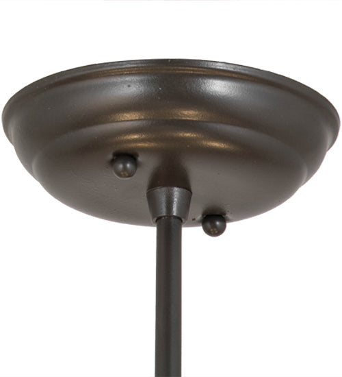 Meyda Lighting Mission 42" 4-Light Timeless Bronze Prime Inverted Pendant Light With Silver Mica Shade Glass