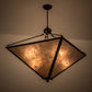 Meyda Lighting Mission 42" 4-Light Timeless Bronze Prime Inverted Pendant Light With Silver Mica Shade Glass
