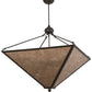 Meyda Lighting Mission 42" 4-Light Timeless Bronze Prime Inverted Pendant Light With Silver Mica Shade Glass