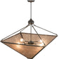Meyda Lighting Mission 42" 4-Light Timeless Bronze Prime Inverted Pendant Light With Silver Mica Shade Glass