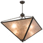 Meyda Lighting Mission 42" 4-Light Timeless Bronze Prime Inverted Pendant Light With Silver Mica Shade Glass