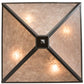 Meyda Lighting Mission 42" 4-Light Timeless Bronze Prime Inverted Pendant Light With Silver Mica Shade Glass