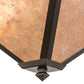 Meyda Lighting Mission 42" 4-Light Timeless Bronze Prime Inverted Pendant Light With Silver Mica Shade Glass