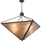 Meyda Lighting Mission 42" 4-Light Timeless Bronze Prime Inverted Pendant Light With Silver Mica Shade Glass