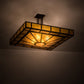 Meyda Lighting Mission 43" 4-Light Oil Rubbed Bronze Prime Semi-flush Mount Light With Amber Mica Shade Glass