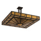 Meyda Lighting Mission 43" 4-Light Oil Rubbed Bronze Prime Semi-flush Mount Light With Amber Mica Shade Glass