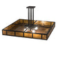 Meyda Lighting Mission 43" 4-Light Oil Rubbed Bronze Prime Semi-flush Mount Light With Amber Mica Shade Glass