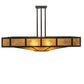 Meyda Lighting Mission 43" 4-Light Oil Rubbed Bronze Prime Semi-flush Mount Light With Amber Mica Shade Glass