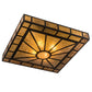 Meyda Lighting Mission 43" 4-Light Oil Rubbed Bronze Prime Semi-flush Mount Light With Amber Mica Shade Glass
