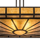 Meyda Lighting Mission 43" 4-Light Oil Rubbed Bronze Prime Semi-flush Mount Light With Amber Mica Shade Glass