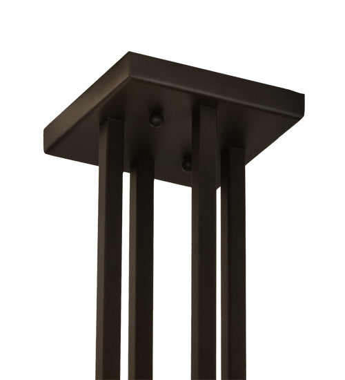 Meyda Lighting Mission 43" 4-Light Oil Rubbed Bronze Prime Semi-flush Mount Light With Amber Mica Shade Glass