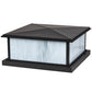 Meyda Lighting Mission 43" 4-Light Timeless Bronze Outdoor Pier Mount Light With White Shade Glass