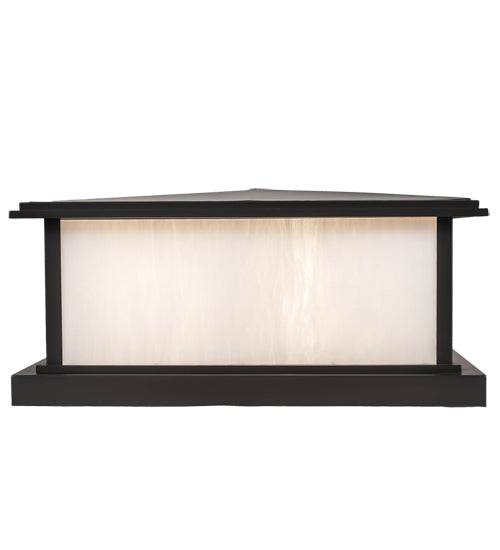 Meyda Lighting Mission 43" 4-Light Timeless Bronze Outdoor Pier Mount Light With White Shade Glass
