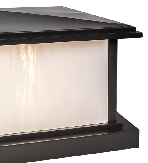 Meyda Lighting Mission 43" 4-Light Timeless Bronze Outdoor Pier Mount Light With White Shade Glass